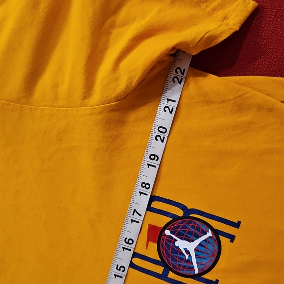 Air Jordan yellow orange short sleeve graphic tee XL Chicago Bulls GOAT MVP - Picture 5 of 8